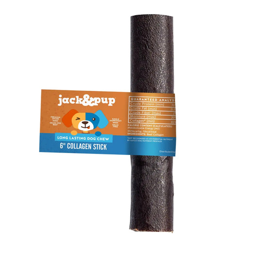 Jack & Pup Long Lasting 6" Beef Collagen Stick Dog Chews